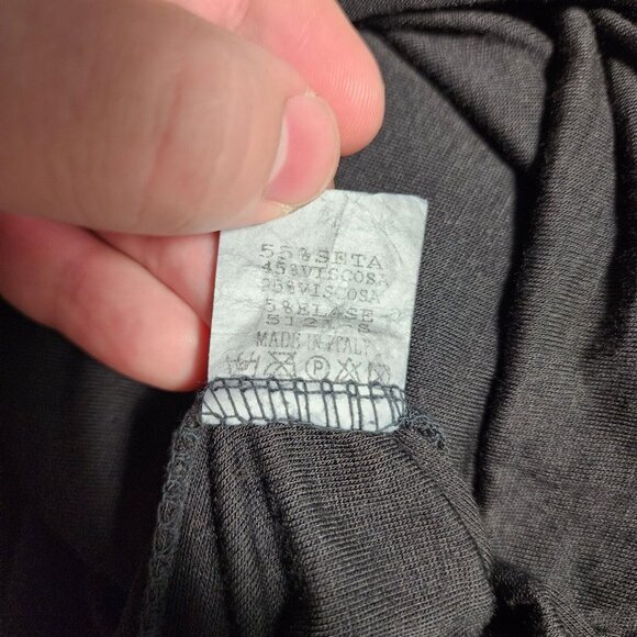 Meo Meli Peasant Top Silk Blend Womens Small Black Italy Flowy - Picture 8 of 10